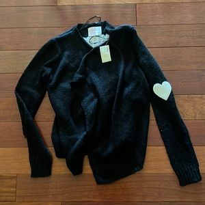 New with tags Justice size 12 open front sweater, MEOW written on back